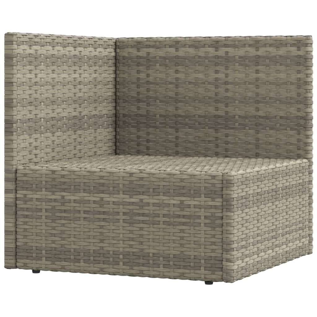 vidaXL 5 Piece Garden Lounge Set with Cushions Grey Poly Rattan