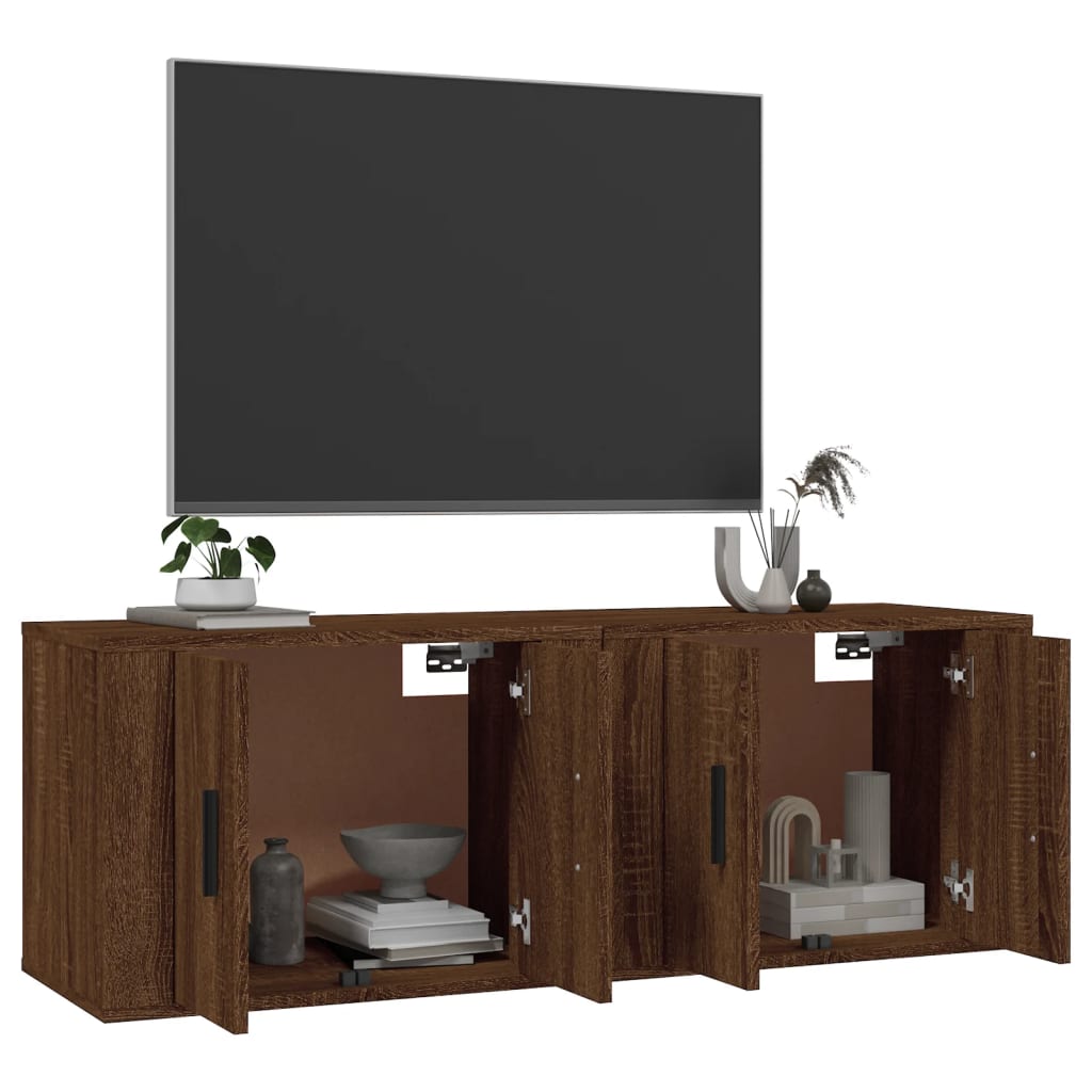 vidaXL Wall-mounted TV Cabinets 2 pcs Brown Oak 57x34.5x40 cm