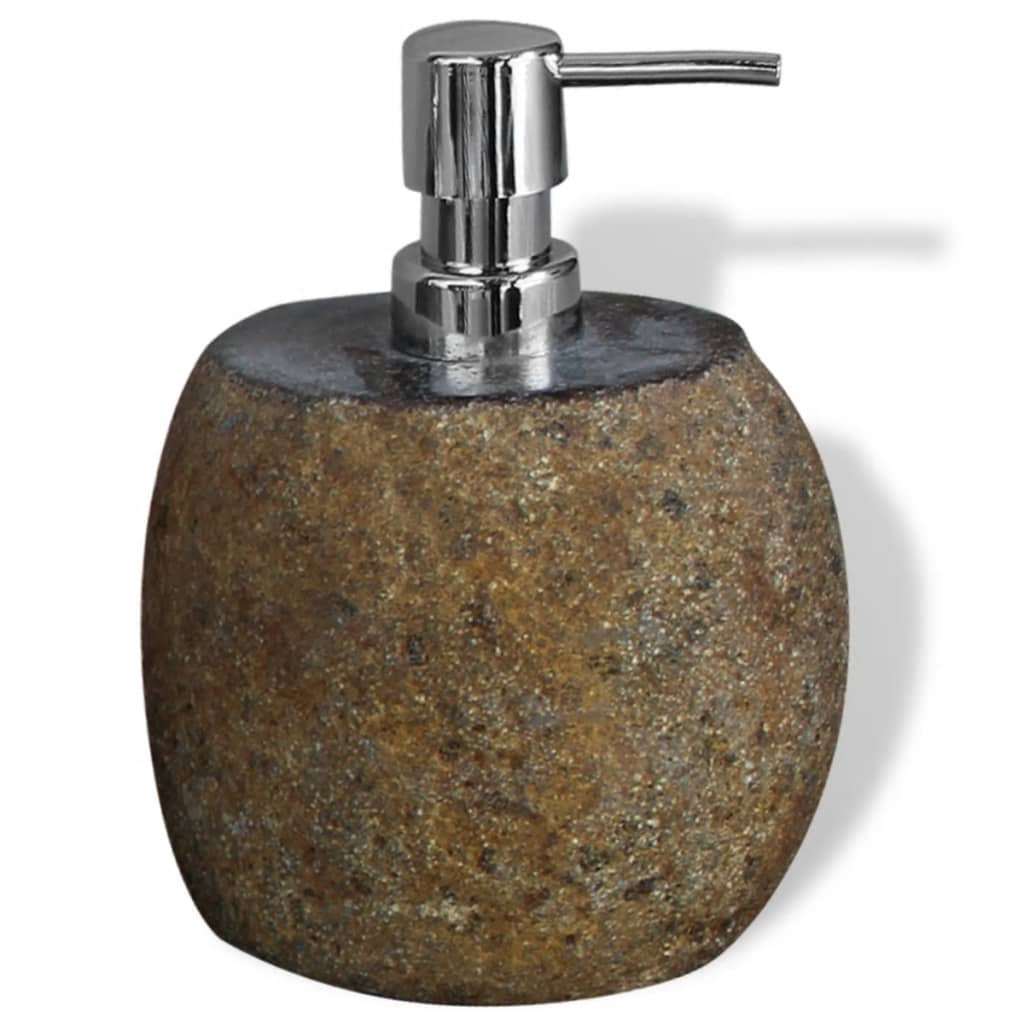 vidaXL Soap Dispenser River Stone 16 cm