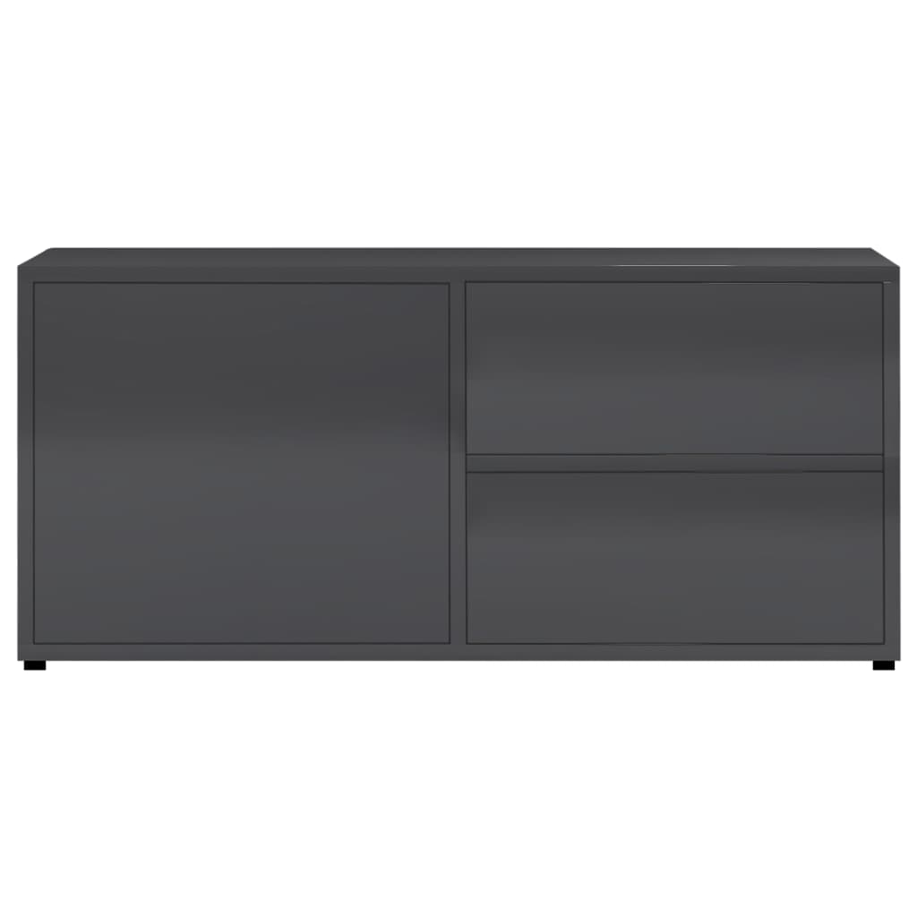 vidaXL TV Cabinet High Gloss Grey 80x34x36 cm Engineered Wood