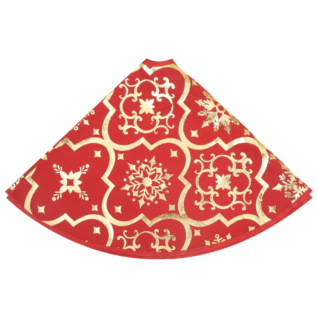 vidaXL Luxury Christmas Tree Skirt with Sock Red 150 cm Fabric