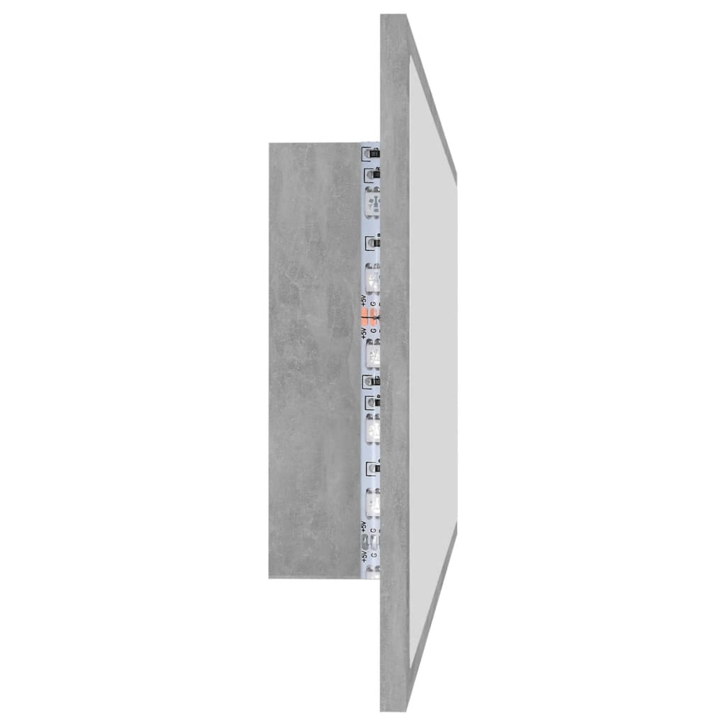 vidaXL LED Bathroom Mirror Concrete Grey 100x8.5x37 cm Acrylic