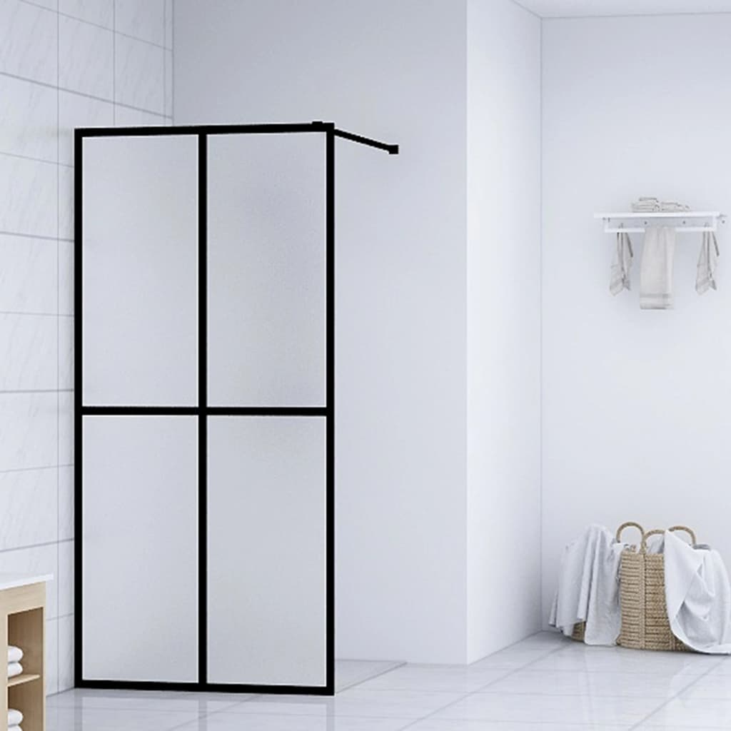 vidaXL Walkin Shower Screen Frosted Tempered Glass 118x190 cm vidaXL