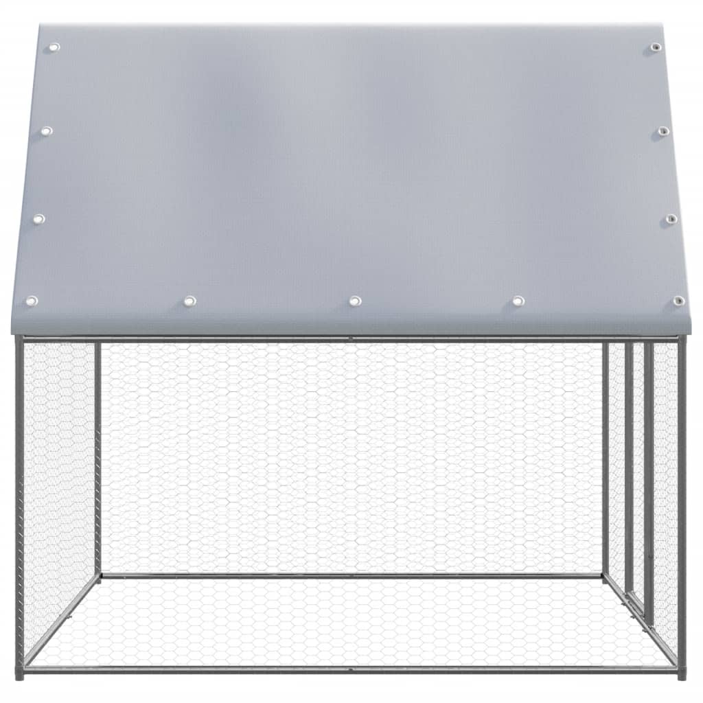 vidaXL Chicken Cage Silver and Grey 2x2x2 m Galvanised Steel