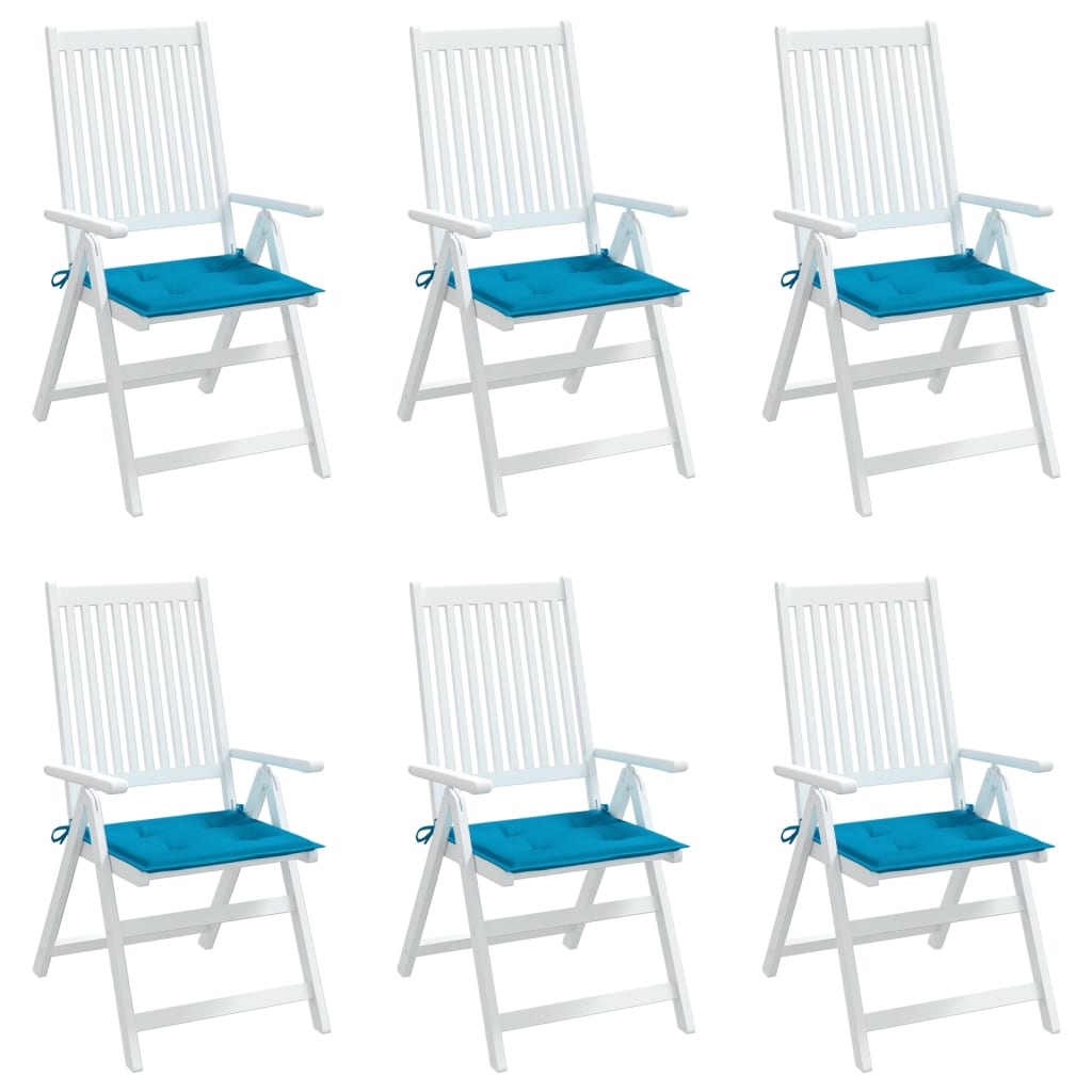 vidaXL Garden Chair Cushions 6 pcs Blue 40x40x3 cm Oxford Fabric