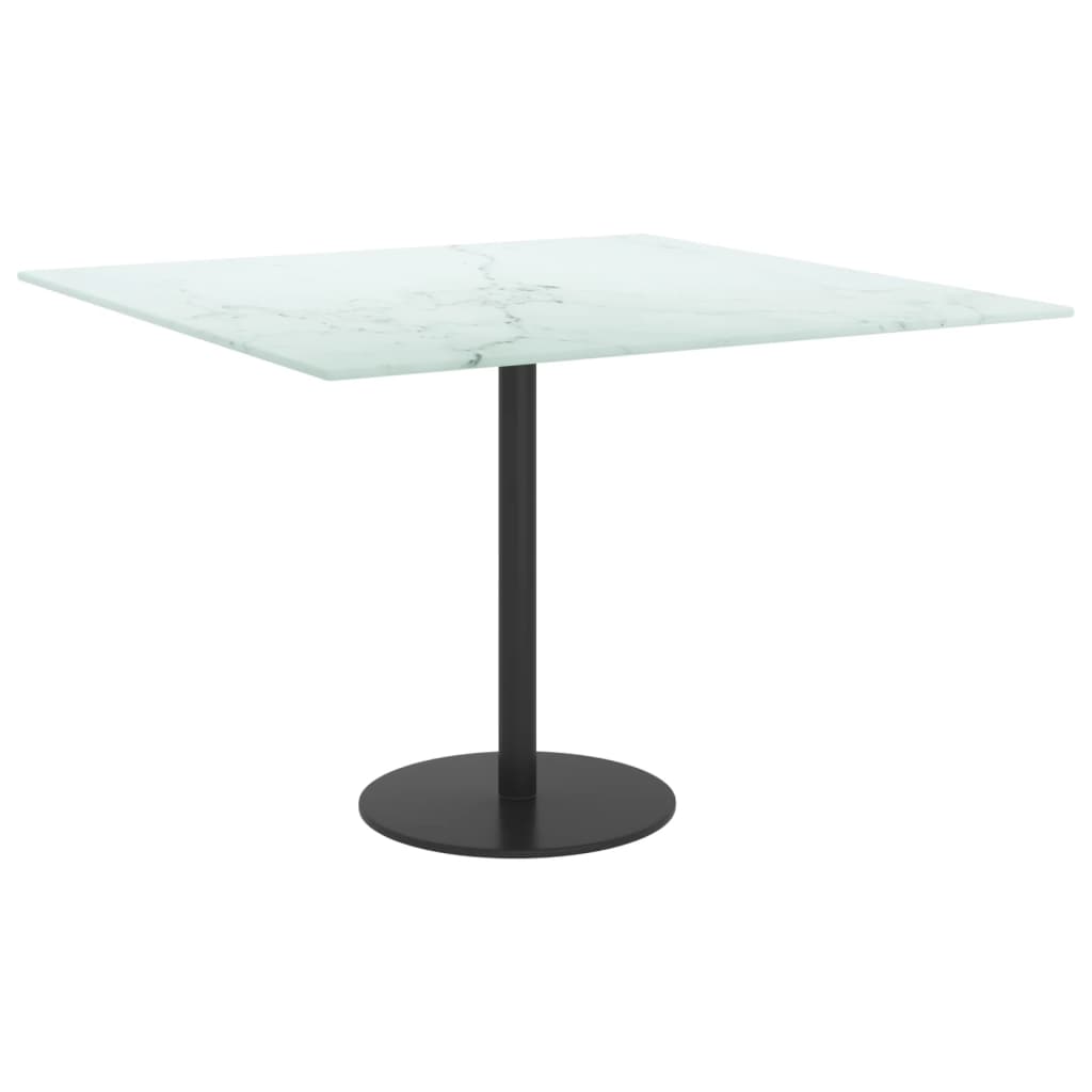 vidaXL Table Top White 60x60 cm 6 mm Tempered Glass with Marble Design
