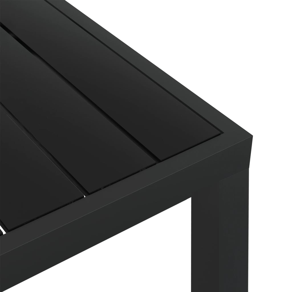 vidaXL Garden Table Black 80x80x74 cm Aluminium and WPC