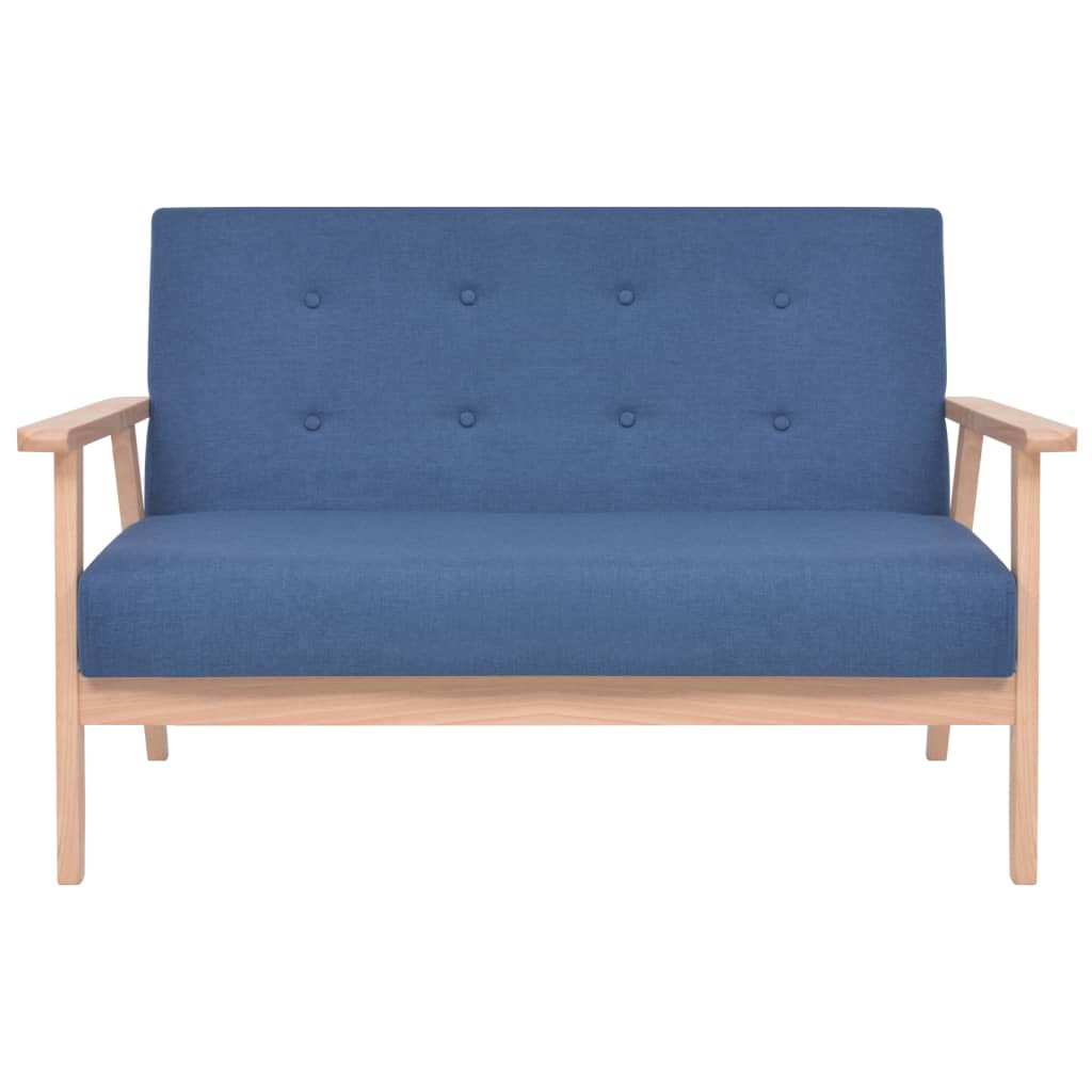 vidaXL Sofa Set 2 Pieces Fabric Blue