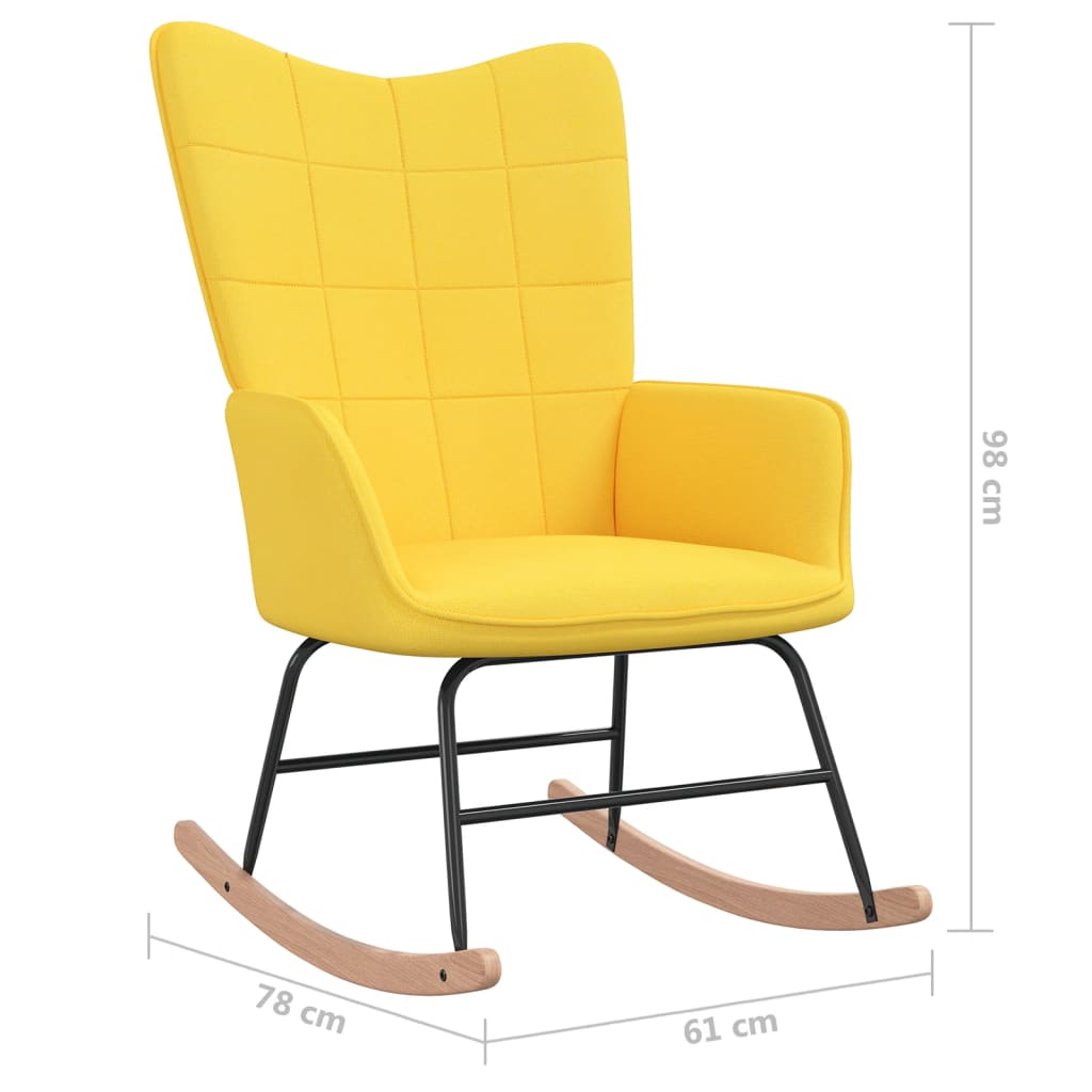vidaXL Rocking Chair Mustard Yellow Fabric