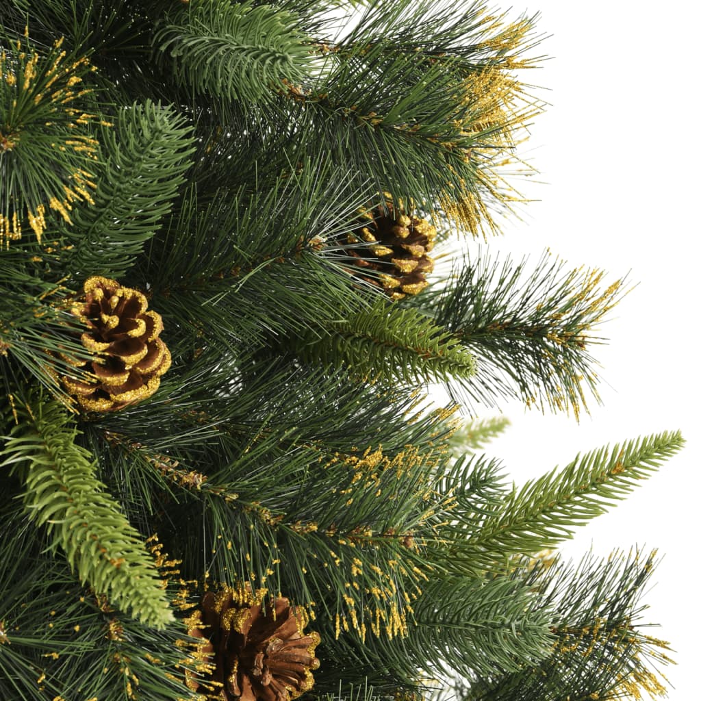 vidaXL Artificial Hinged Christmas Tree with Cones 180 cm