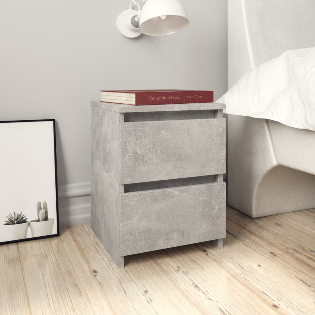 vidaXL Bedside Cabinet Concrete Grey 30x30x40 cm Engineered Wood