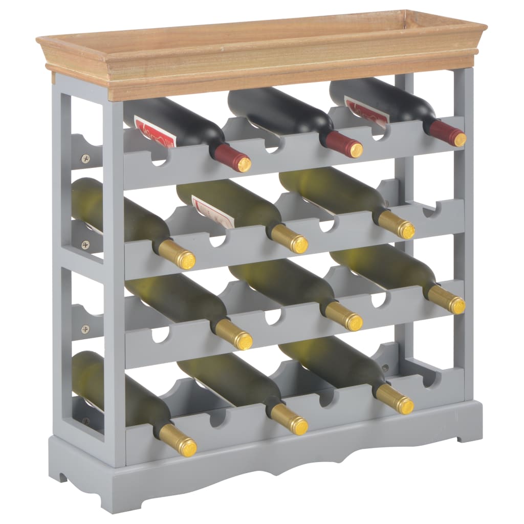 vidaXL Wine Cabinet Grey 70x22.5x70.5 cm MDF