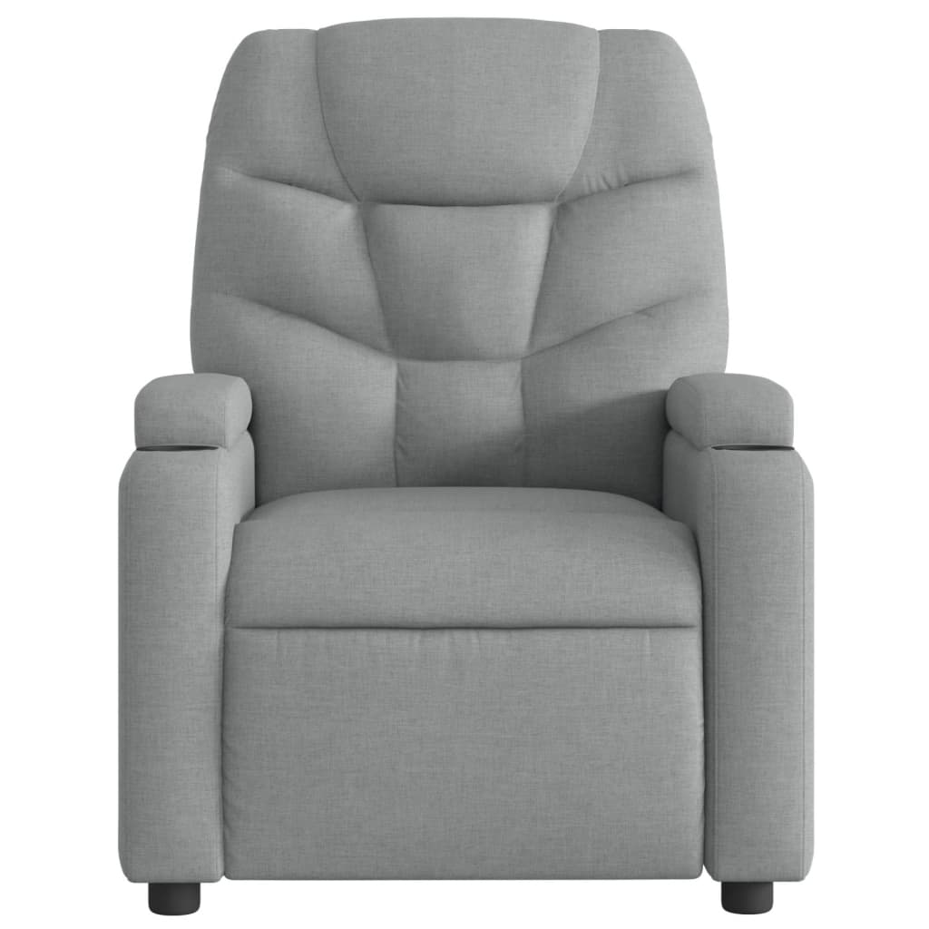 vidaXL Massage Recliner Chair Light Grey Fabric