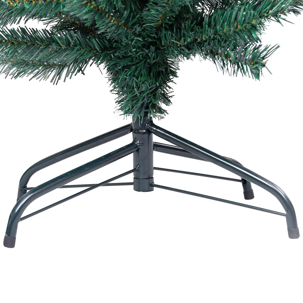 vidaXL Slim Artificial Pre-lit Christmas Tree with Stand Green 120cm PVC