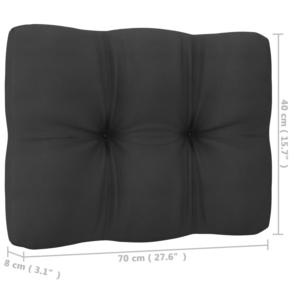 vidaXL 11 Piece Garden Lounge Set with Cushions Black Solid Pinewood