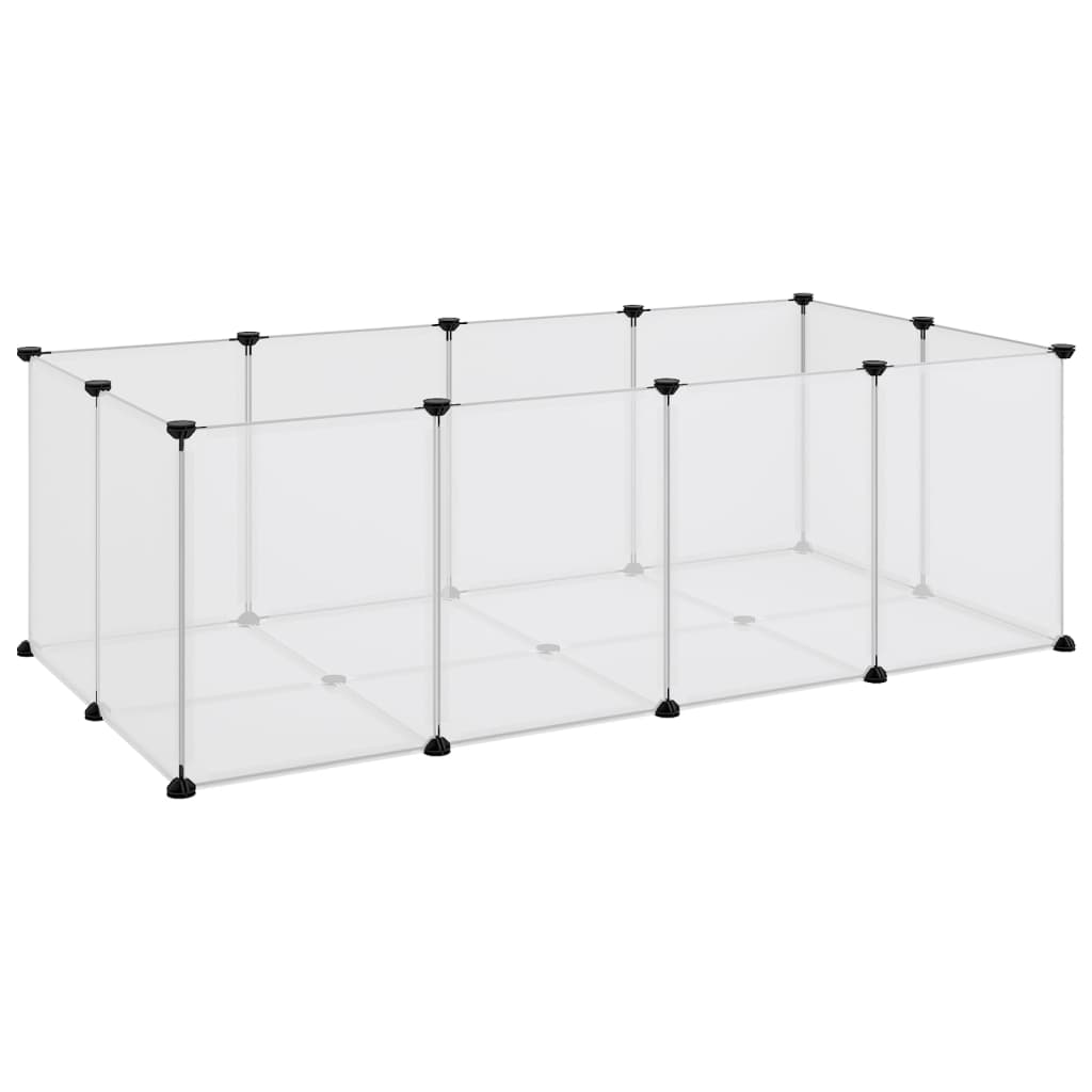 vidaXL Small Animal Cage Transparent 144x74x46.5 cm PP and Steel