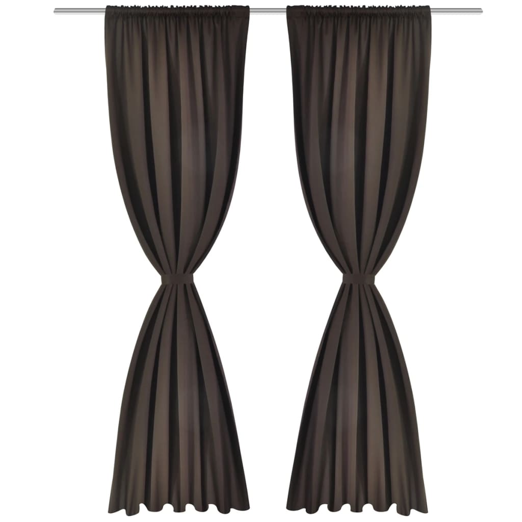 2 pcs Brown Slot-Headed Blackout Curtains 135 x 245 cm
