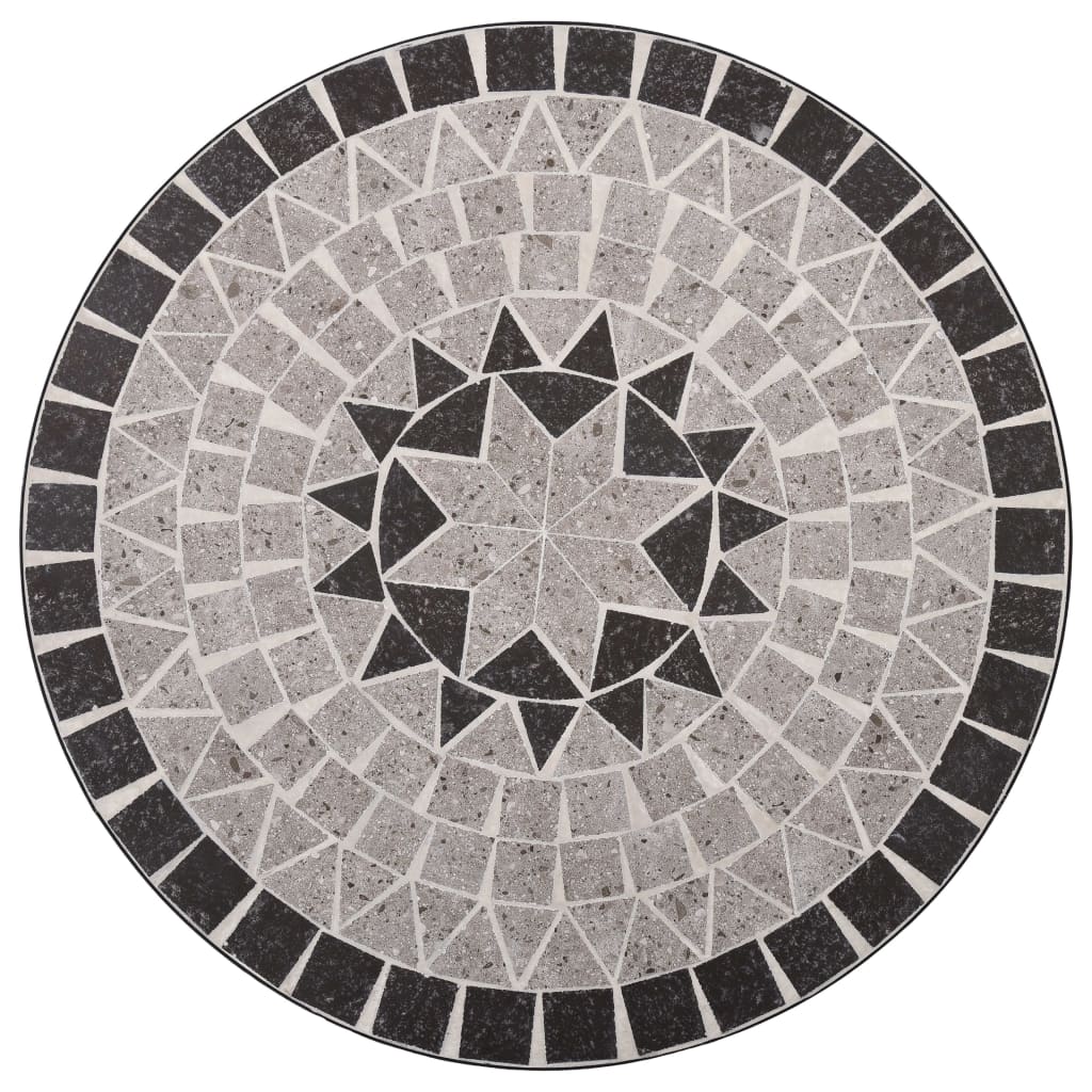 vidaXL 3 Piece Mosaic Bistro Set Ceramic Tile Grey