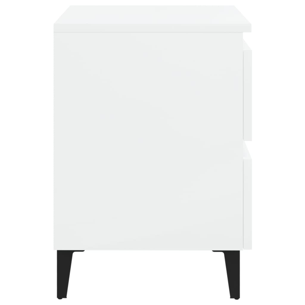 vidaXL Bed Cabinet High Gloss White 40x35x50 cm Engineered Wood