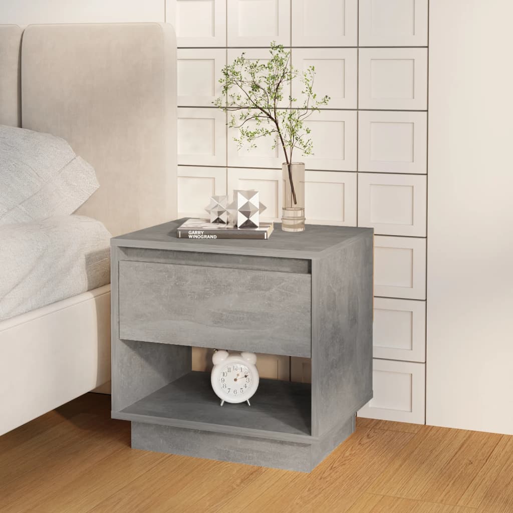 vidaXL Bedside Cabinet Concrete Grey 45x34x44 cm Engineered Wood