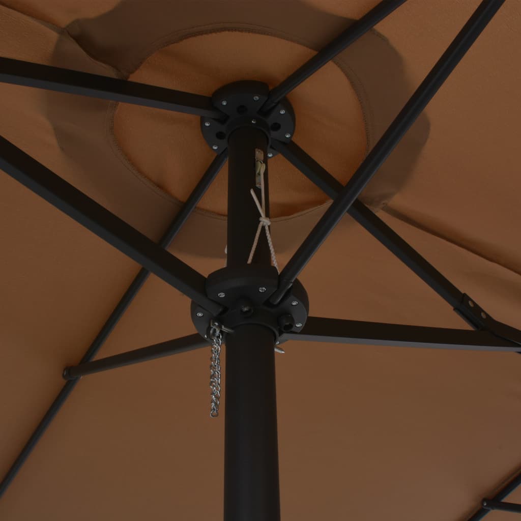 vidaXL Outdoor Parasol with Aluminium Pole 460x270 cm Taupe