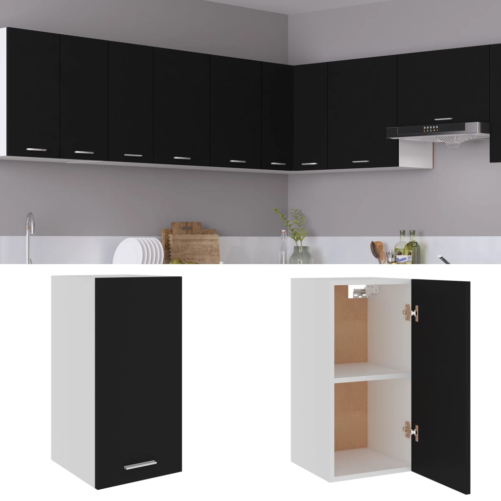 vidaXL Hanging Cabinet Black 29.5x31x60 cm Engineered Wood