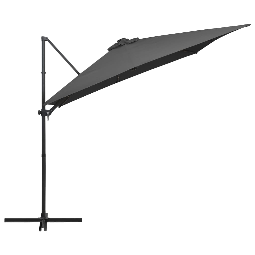 vidaXL Cantilever Umbrella with LED lights and Steel Pole 250x250 cm Anthracite