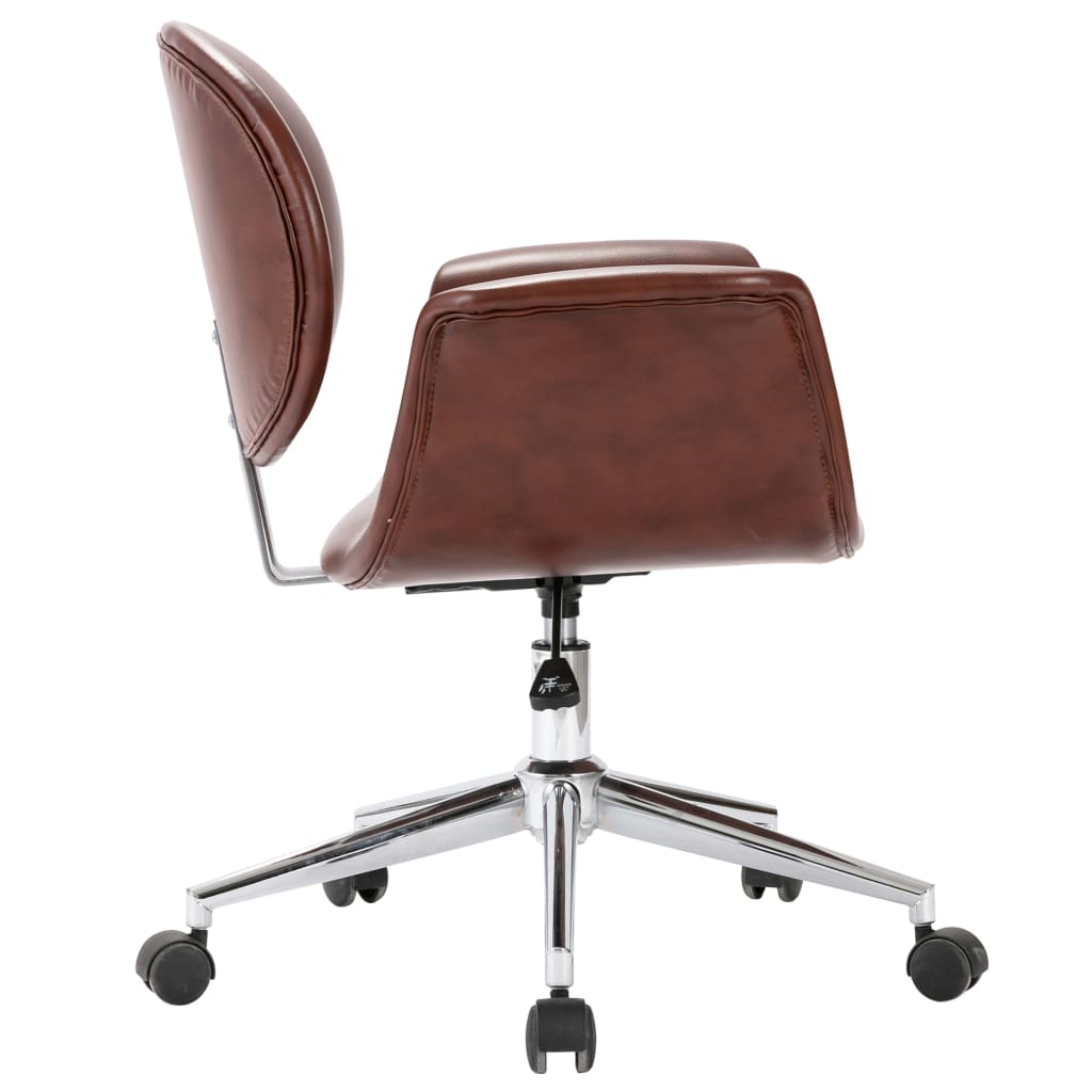 vidaXL Swivel Office Chair Brown Faux Leather
