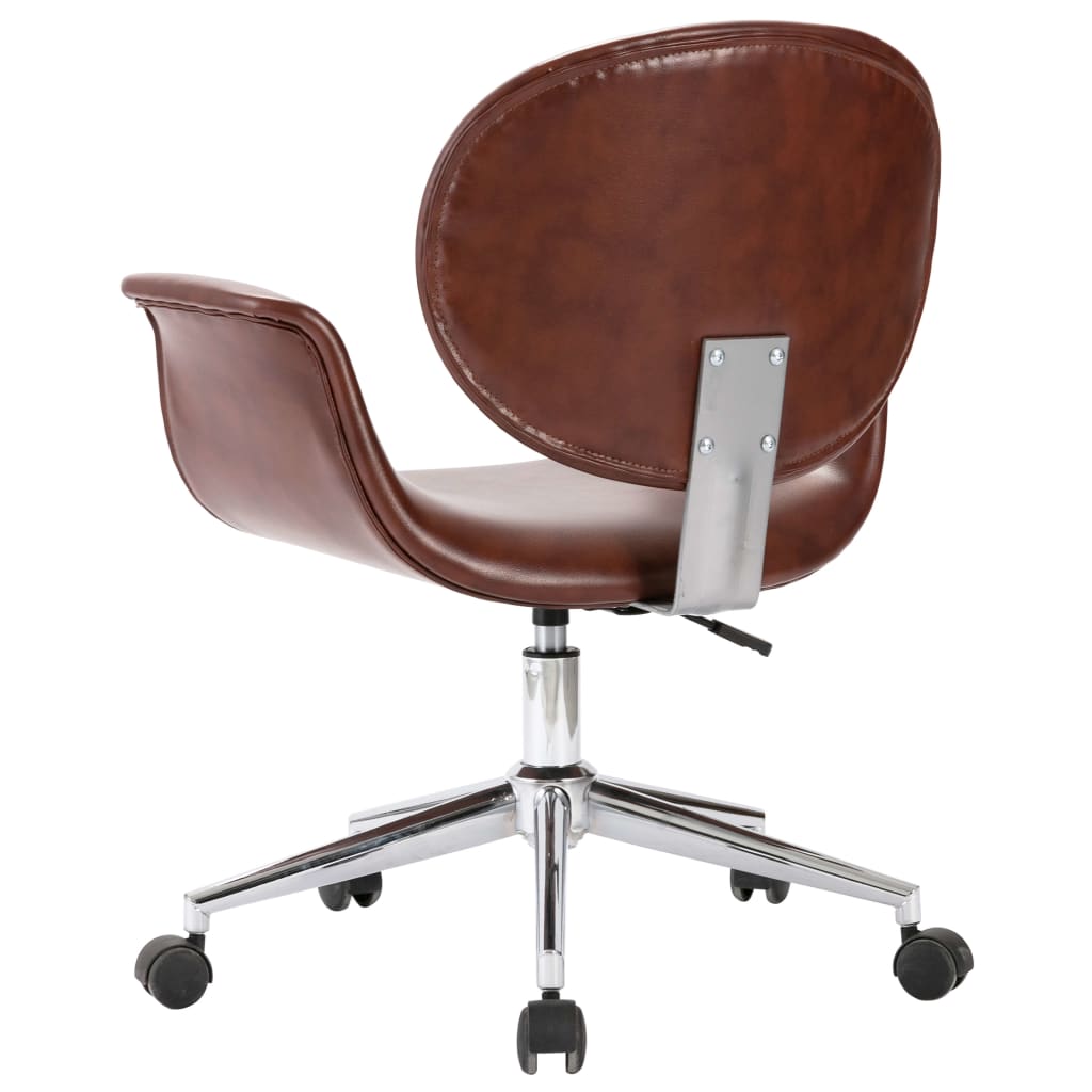 vidaXL Swivel Dining Chairs 6 pcs Brown Faux Leather