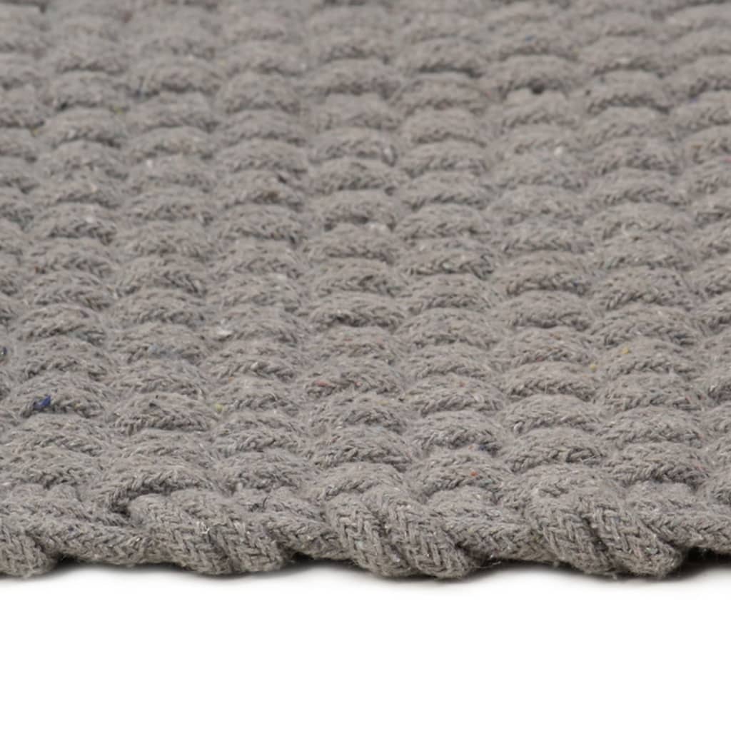 vidaXL Rug Rectangular Grey 80x160 cm Cotton