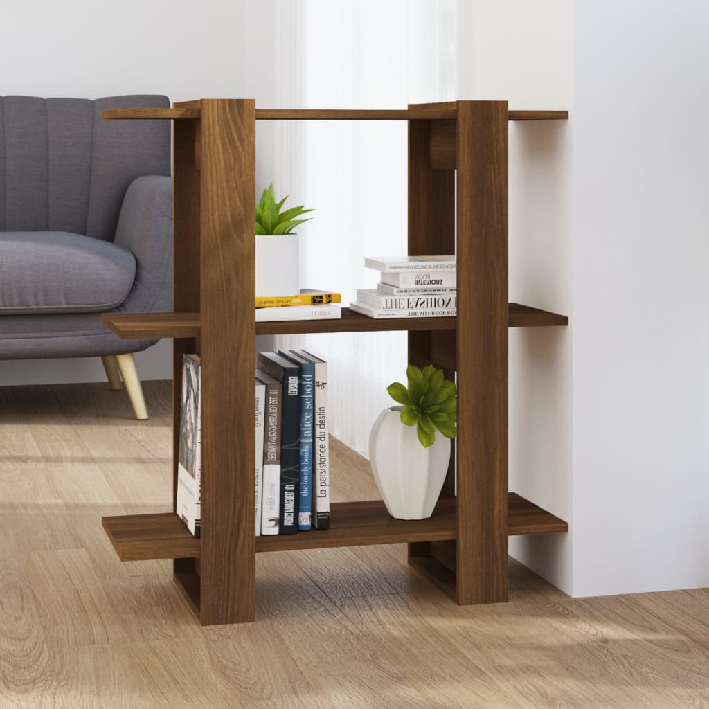 vidaXL Book Cabinet/Room Divider Brown Oak 80x30x87 cm
