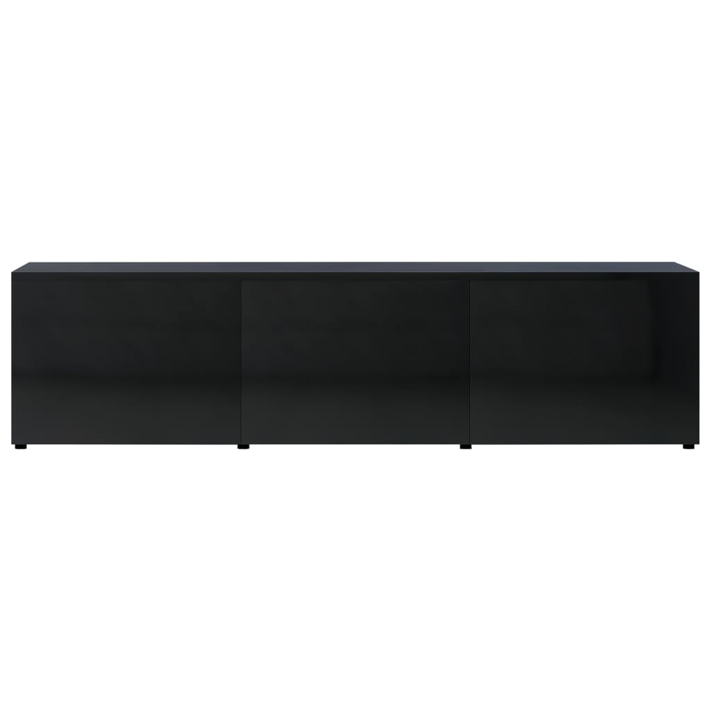 vidaXL TV Cabinet High Gloss Black 120x34x30 cm Engineered Wood