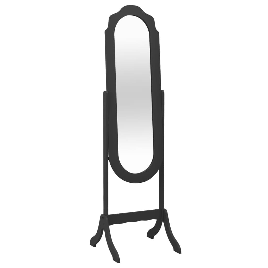 vidaXL Free Standing Mirror Black 45.5x47.5x160 cm Engineered Wood