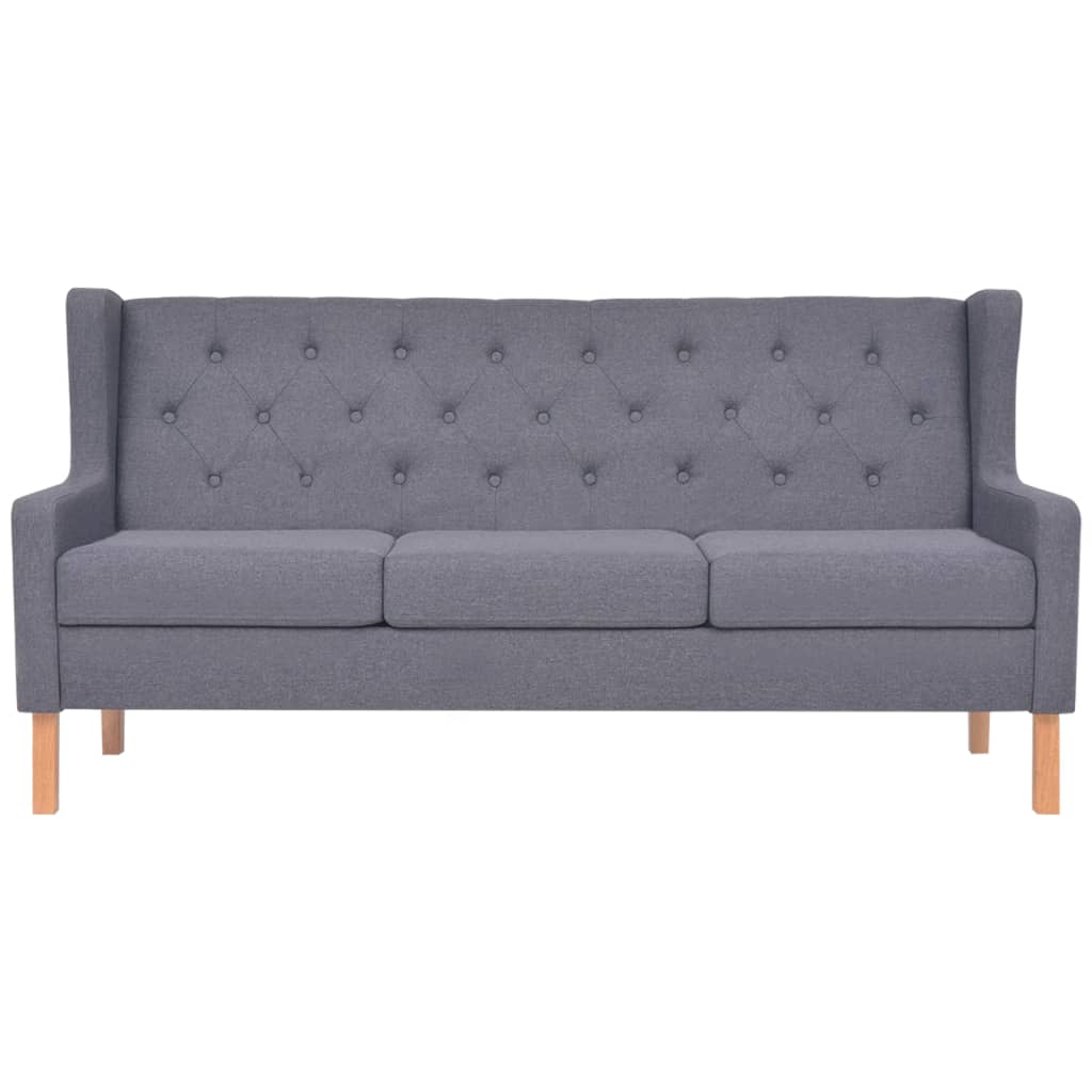 vidaXL 3-Seater Sofa Fabric Grey