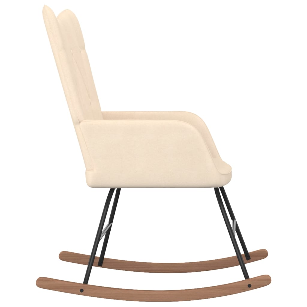 vidaXL Rocking Chair Cream Fabric