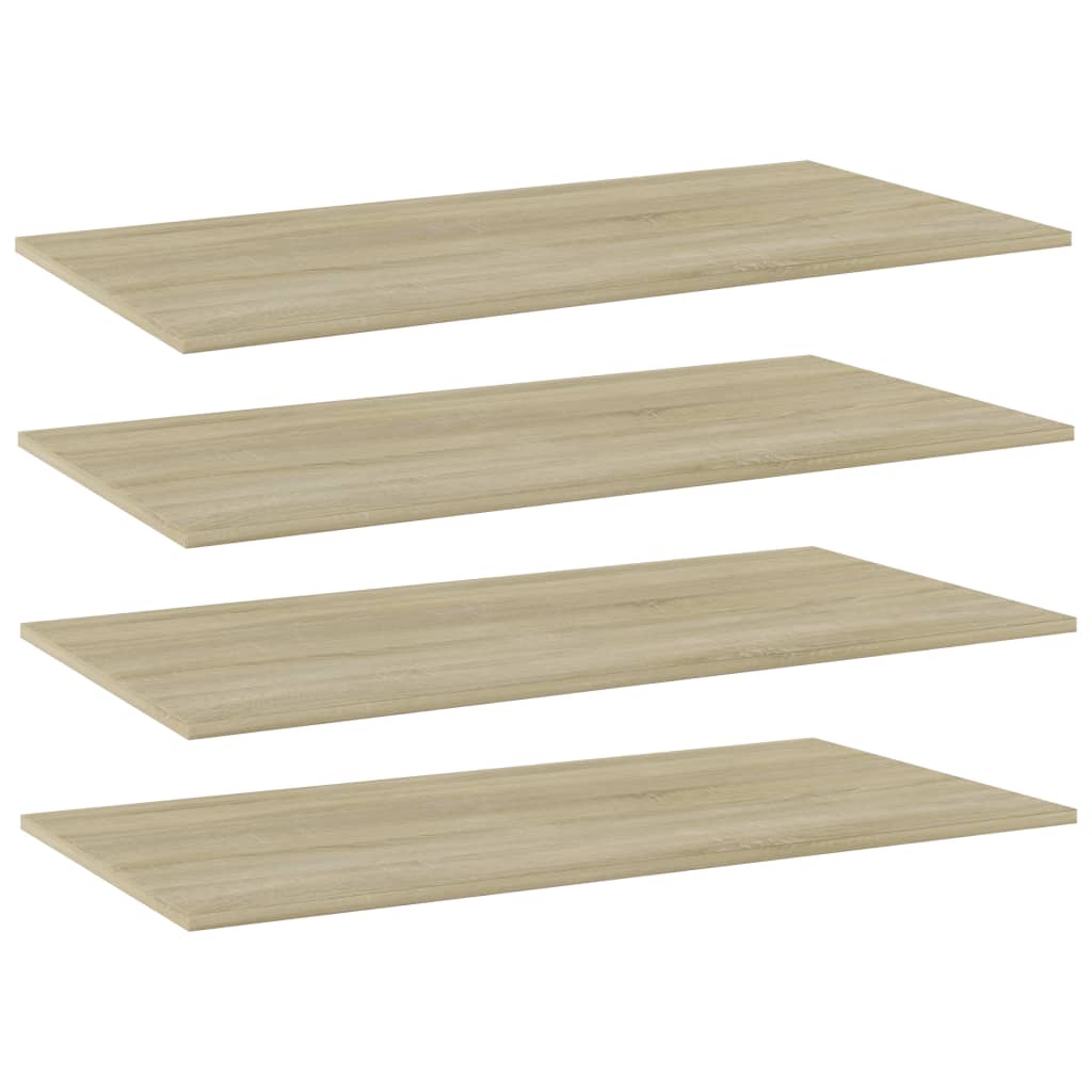 vidaXL Bookshelf Boards 4 pcs Sonoma Oak 80x20x1.5 cm Engineered Wood