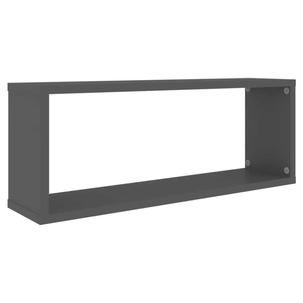vidaXL Wall Cube Shelf 6 pcs Grey 60x15x23 cm Engineered Wood
