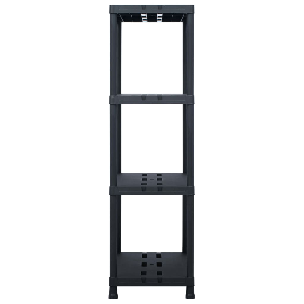 vidaXL Storage Shelf Racks 2 pcs Black 220 kg 90x40x138 cm Plastic