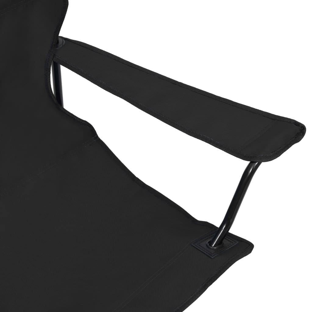vidaXL 2-Seater Foldable Camping Chair Steel and Fabric Black