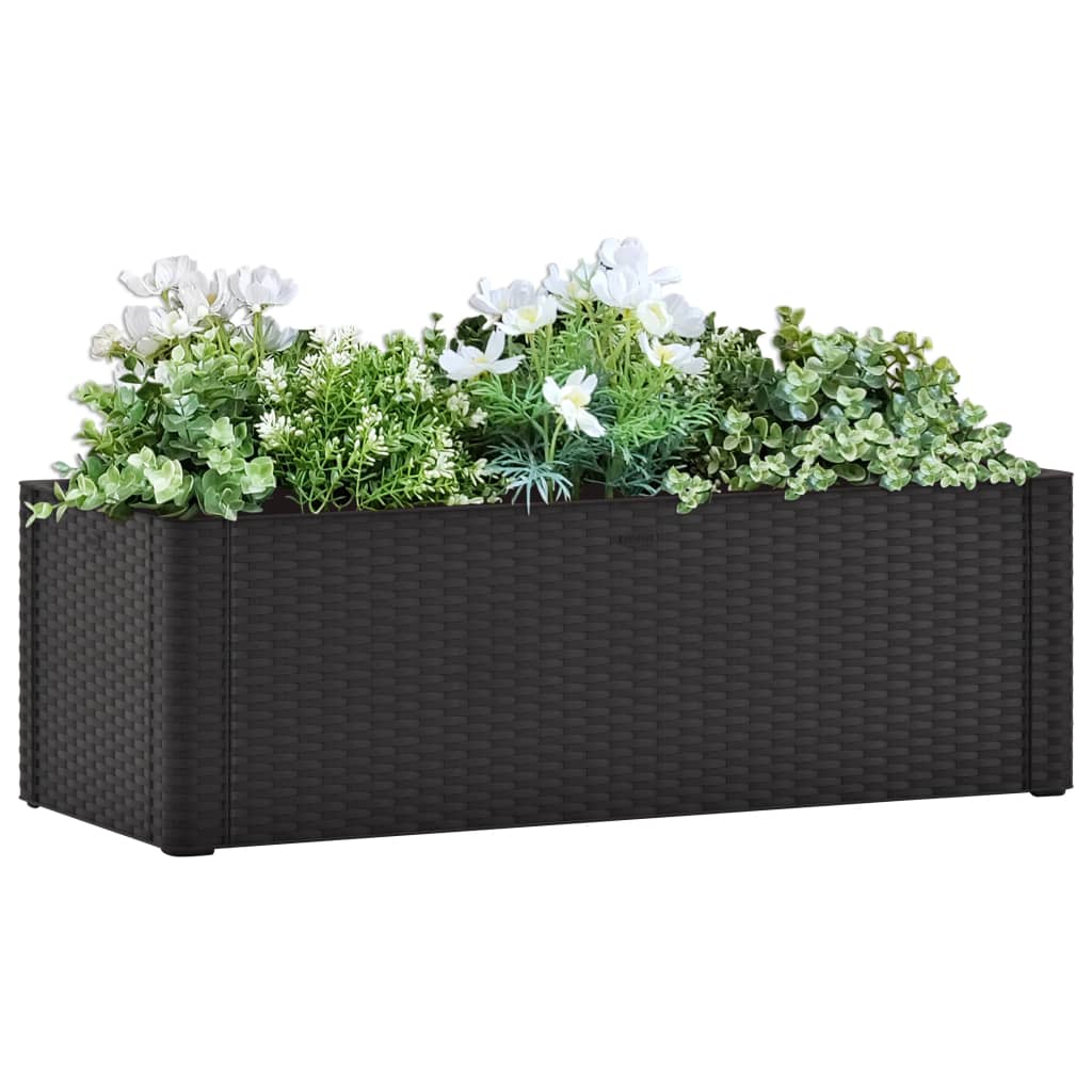 vidaXL Garden Raised Bed with Self Watering System Anthracite 100x43x33 cm