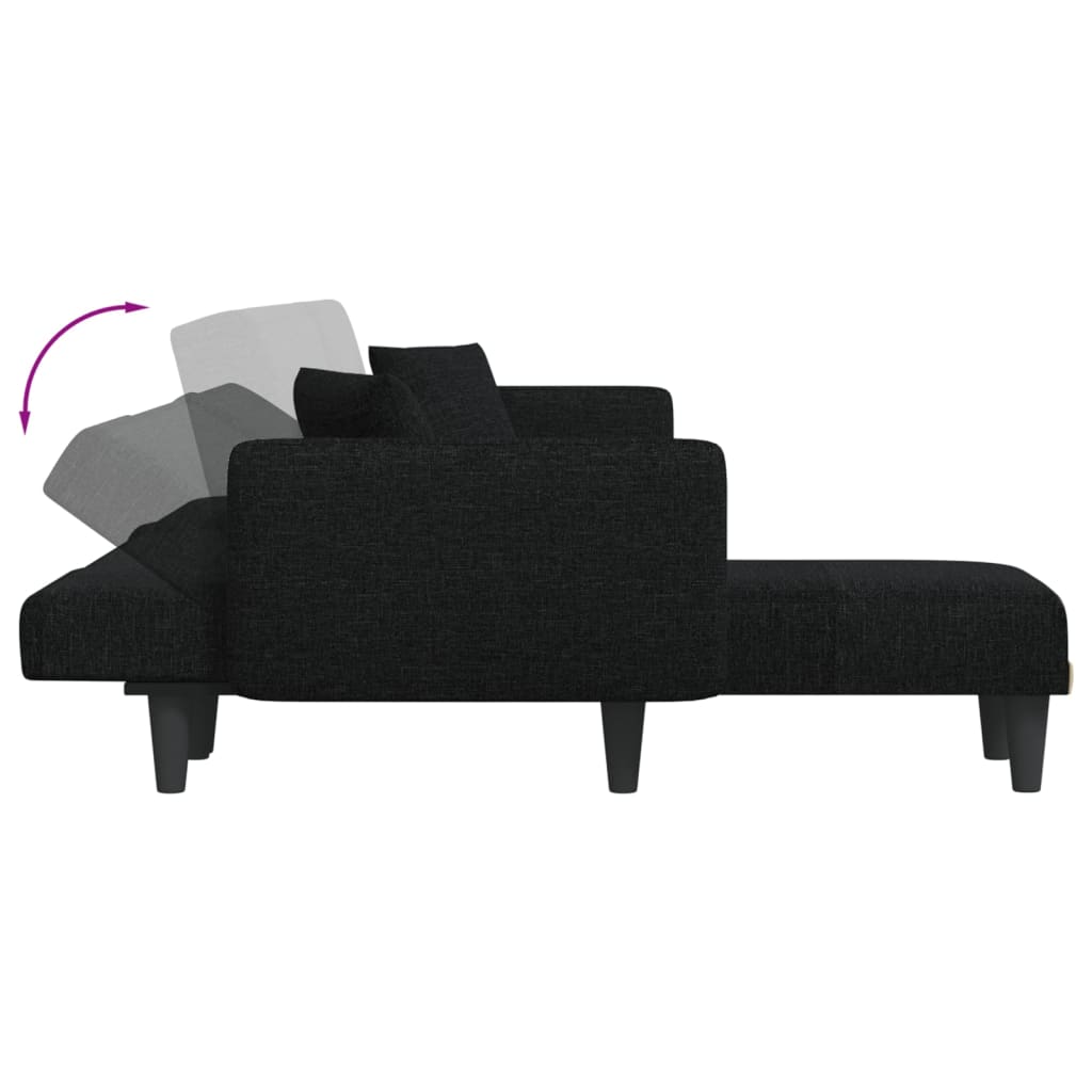 vidaXL L-shaped Sofa Bed Black 275x140x70 cm Fabric