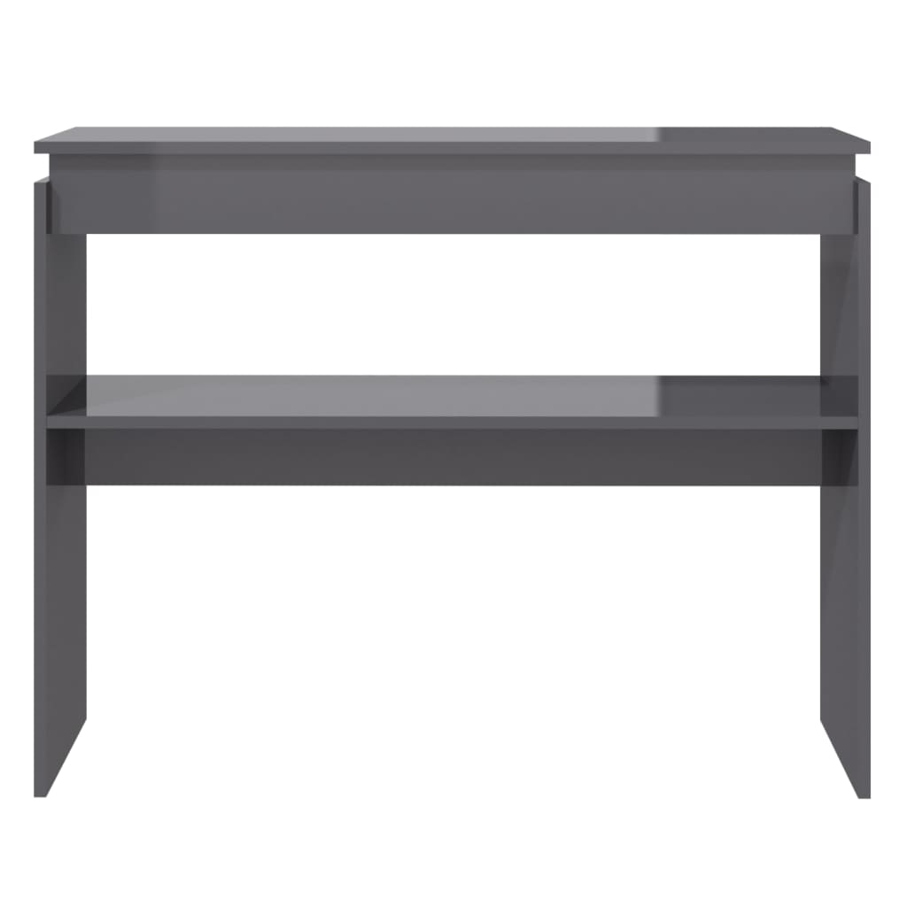 vidaXL Console Table High Gloss Grey 102x30x80 cm Engineered Wood