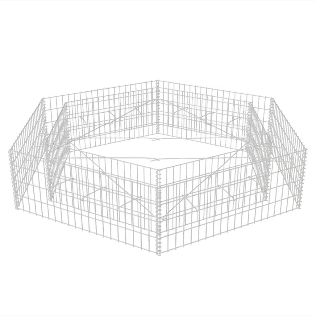 vidaXL Hexagonal Gabion Raised Bed 200x173x40 cm