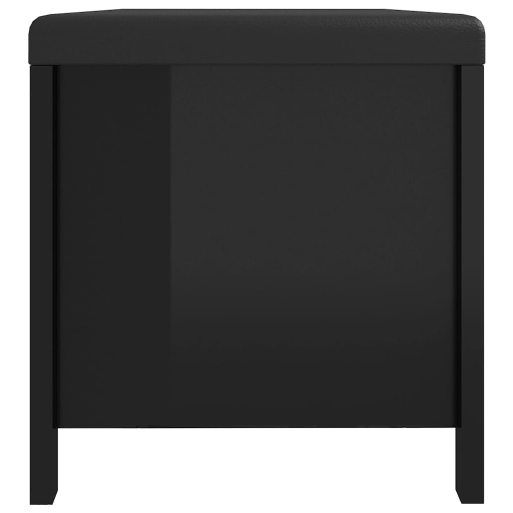 vidaXL Storage Box with Cushion High Gloss Black 105x40x45 cm Engineered Wood