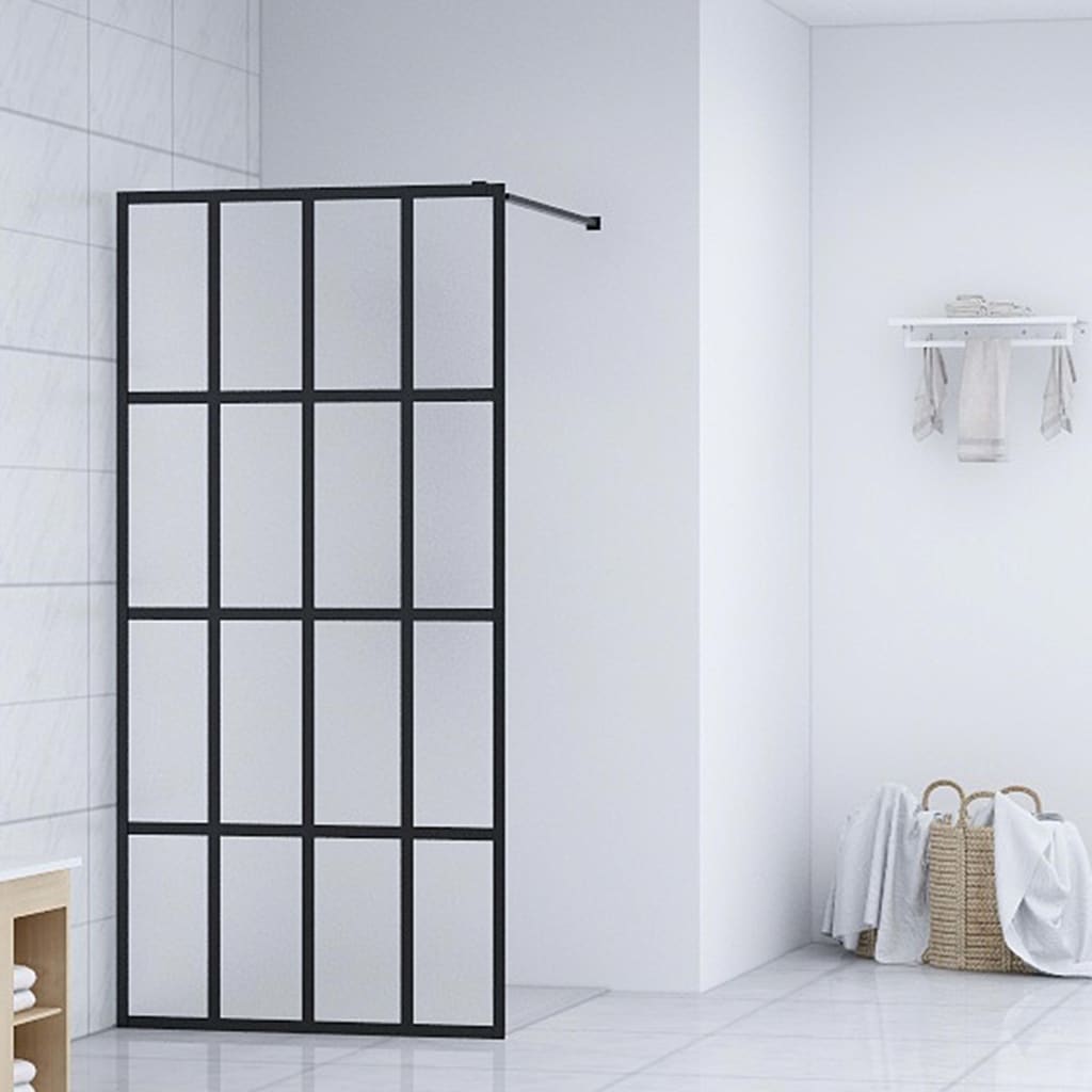 vidaXL Walk-in Shower Screen Frosted Tempered Glass 90x195 cm