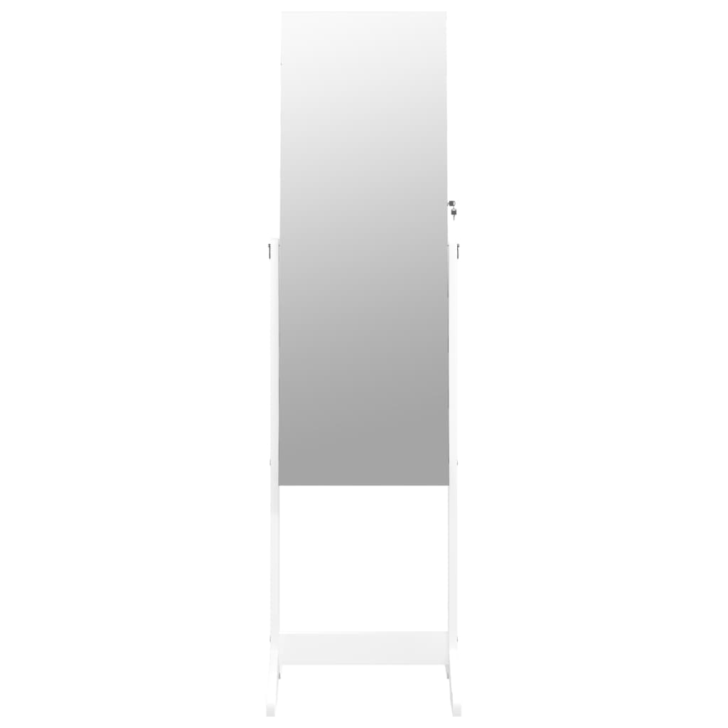 vidaXL Mirror Jewellery Cabinet Free Standing White 42x38x152 cm