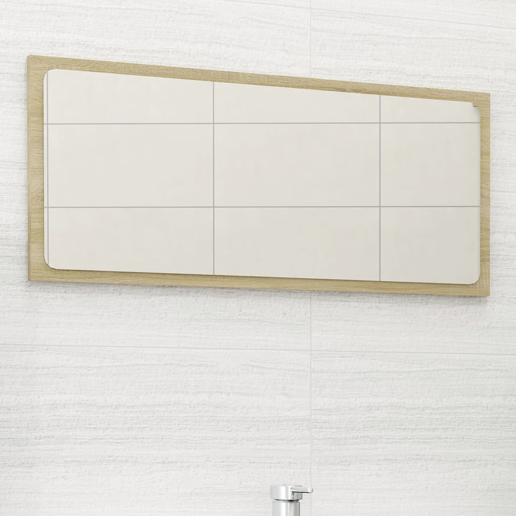 vidaXL Bathroom Mirror Sonoma Oak 80x1.5x37 cm Engineered Wood