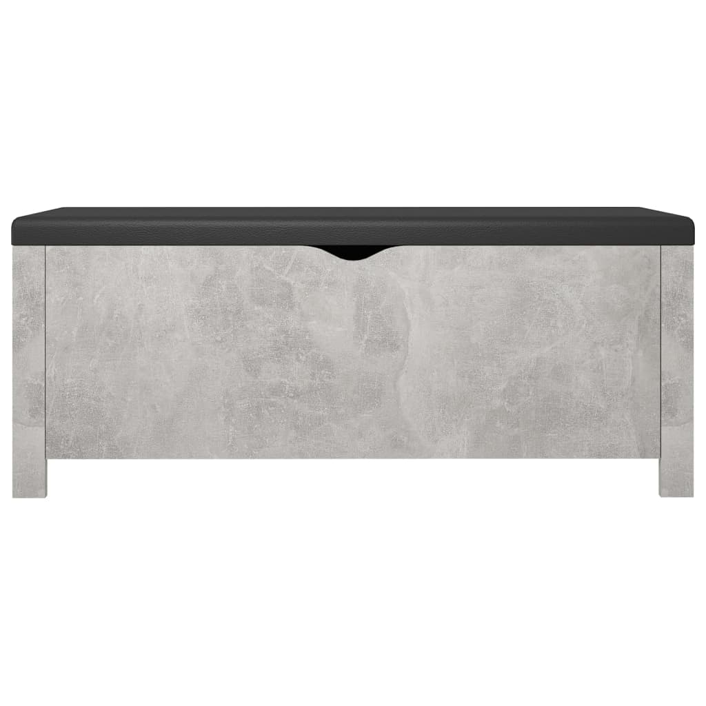 vidaXL Storage Box with Cushion Concrete Grey 105x40x45 cm