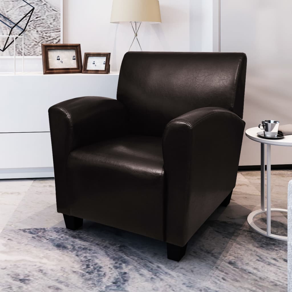 vidaXL Sofa Chair Dark Brown Faux Leather