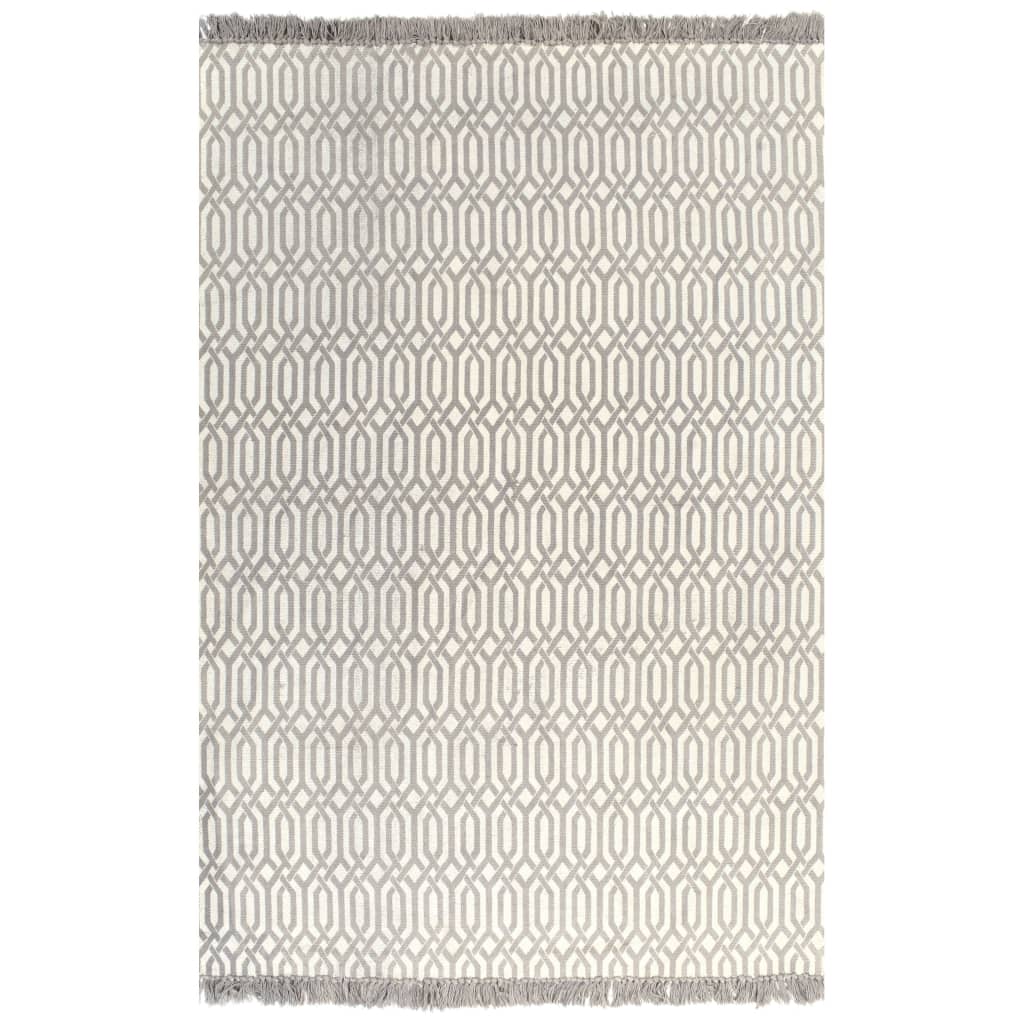 vidaXL Kilim Rug Cotton 160x230 cm with Pattern Taupe